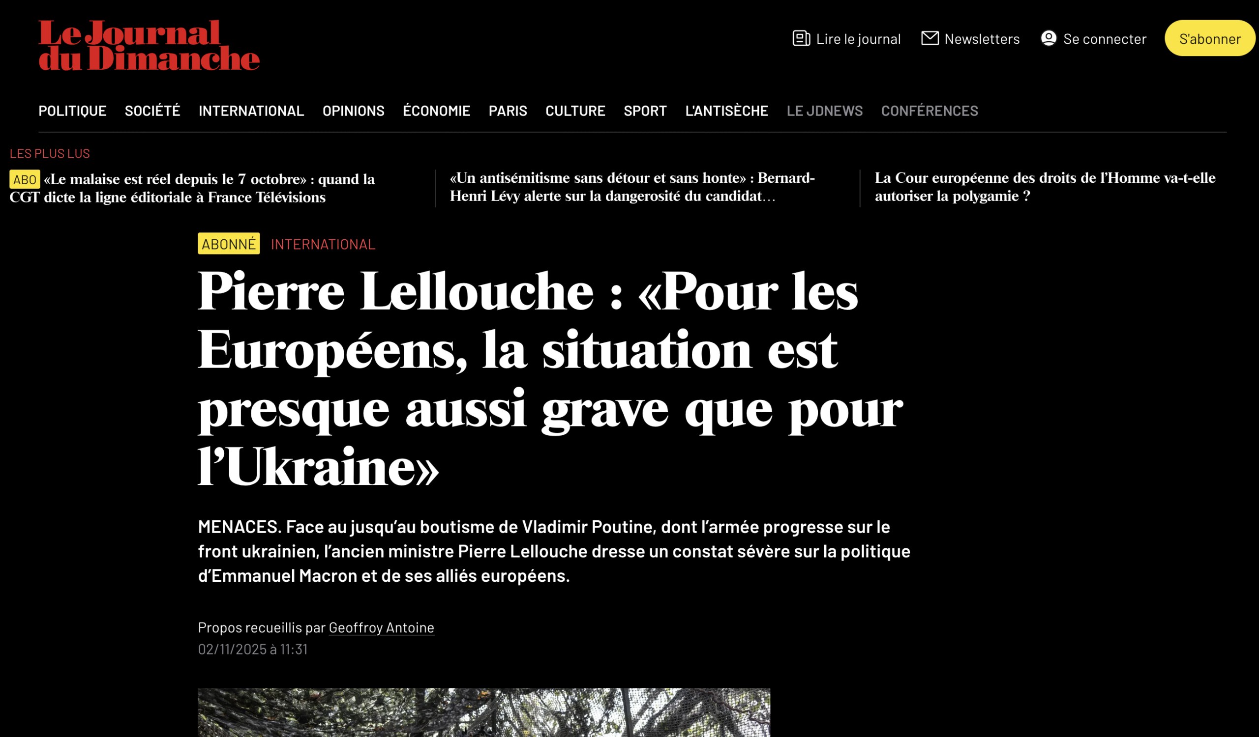 Pierre Lellouche na temat wojny na Ukrainie